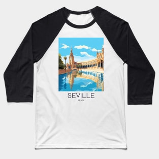 A Pop Art Travel Print of Seville - Spain Baseball T-Shirt